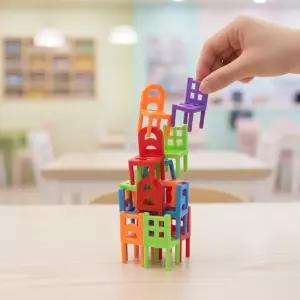 에듀 의자쌓기 보드게임 쌓기놀이 블럭 스태킹 블록 균형감각 복불복게임 장난감 (84p)