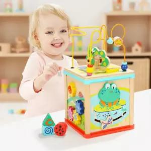 탑브라이트 롤러코스터 큐브 정원놀이 원목 기어 블럭 상자 블럭맞추기 도형학습 장난감 아기