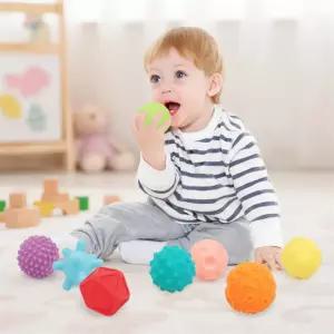 소프트 촉감볼 장난감공 부드러운 탱탱볼 소근육 감각발달 공놀이 장난감 아기 유아 (8p)