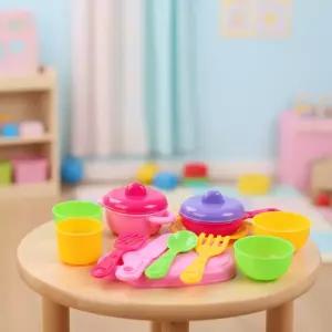 MIZU 소꿉놀이 세트 주방놀이 조리도구 냄비 식기 그릇 모형 플라스틱 장난감 (16P)