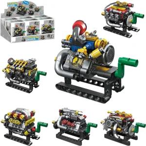 HJPLPXH 미니 엔진 빌딩 블록 세트 6가지 독특한 스타일 제공 무빙 피스톤 크랭크샤프트가 포함된 STEM