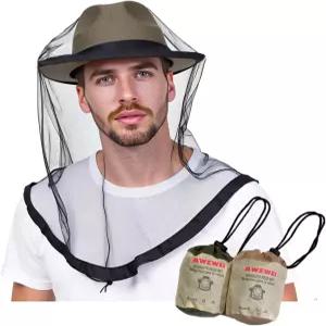 AWEWI 모기장 머리용 냉각 얼음 실크 벌레망 2팩 초미세 소프트 대형 롱 메시 페이스 커버 마스크 후드