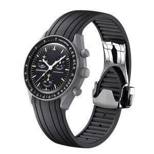 [미국배송] 오메가 X 스와치 문스워치용 스트랩 20MM 접이식 버클 매트 마감 밴드 호환 문스워치 스피드마스터 남성용 커브드 노 갭 교체