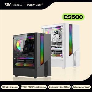 파워 트레인 ES500 PC ATX 게이밍 RGB 케이스 패널 스트립 라이트