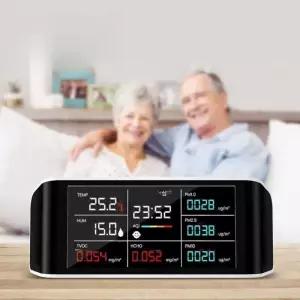 공기질측정기 미세먼지검출 그린 공기 감지기 실내 LCD 지능형 포름알데히드