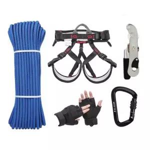 클라이밍 하네스 세트 등산용 장비 승강 벨트 밧줄