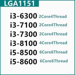 i3 6300 7100 7300 i5 8100 8500 8600
