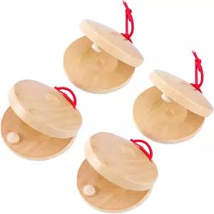 토토리티 4pcs 부드러운 가장자리를 위한 나무 주걱 타악기 안전한 유치원 뮤지컬을 손-뇌 협응력 개발 및