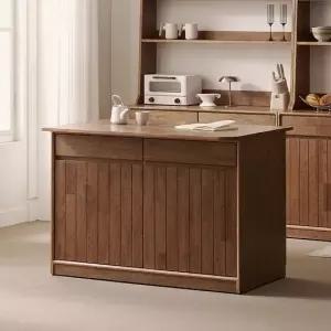 헤이즐 원목 광파오븐 아일랜드 홈바 식탁 서랍 수납장 1200x750 GM539