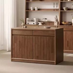 헤이즐 원목 광파오븐 아일랜드 홈바 식탁 서랍 수납장 1200x600 GM538