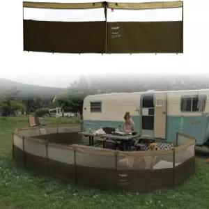휴대용 야외 개 울타리 경량 패브릭 펜 RV 캠핑(카키 브라운)