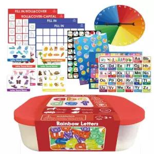 알파벳 소문자 투명 아크릴 교구 영어학습 투명칩 보관함 교재 포함 B580