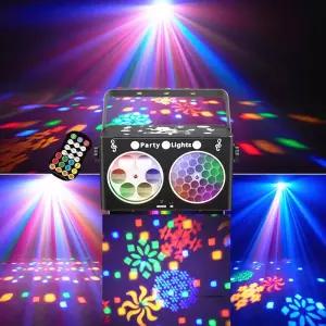 파티 DJ 디스코 라이트 3in1 프로젝터 무대 조명 리모컨 멀티 모드 음성 컨트롤 스트로브 효과 투사 가족