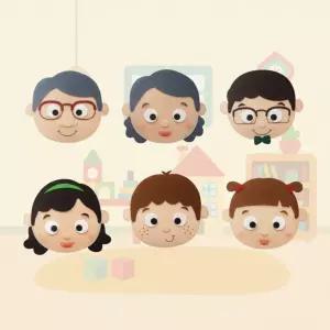 역할놀이 머리띠 가족 구성원 학습교구 연극 스토리텔링 교구 (2개)