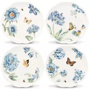 레녹스 버터플라이 메도우 블루 디저트 접시 20cm 4종 세트 (833416)