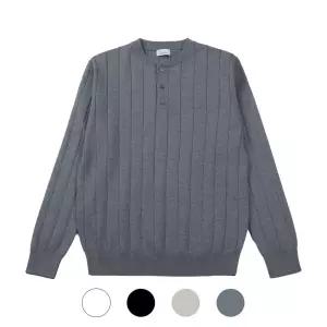 갤러리아 [모로엠] 남성 워셔블 헨리넥 모나코 골지 니트 ROM-KN-MONACO