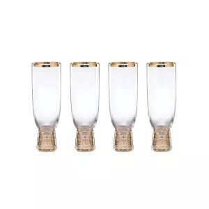 Lenox 897411 토스카나 클래식 골드 프로스트 플루트, 4개 세트