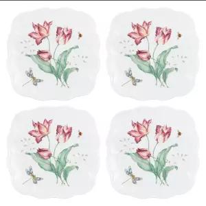 Lenox 894308 버터플라이 메도우 스퀘어 4피스 액센트 플레이트