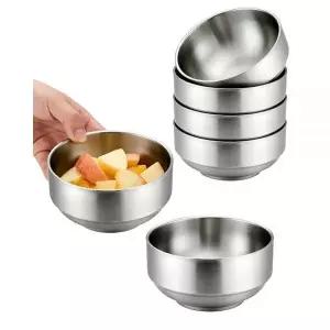 Zitonyang 스테인리스 스틸 그릇, 6팩 이중벽 단열 그릇 스테인리스 스틸 수프 그릇, 시리얼, 수프, 아이스