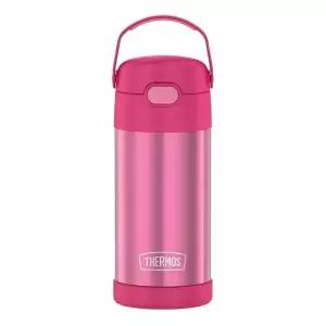 Thermos 펀테이너 스테인리스 스틸 아동용 진공 단열 빨대 물병 핑크 12oz