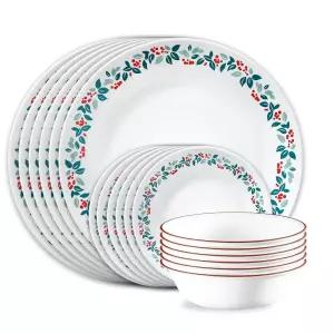 Corelle Vitrelle 18피스 크리스마스 식기 세트, 윈터 베리