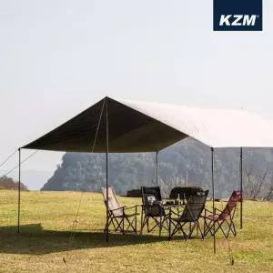 카즈미 벨포트 렉타 타프 사각타프 대형 블.랙코팅 폴대 풀세트 L