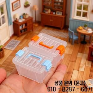 5/10개 인형집 미니 수납 상자 투명 공구함 모델 홈 장식 소품