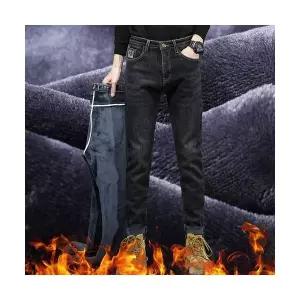 남성 슬림 가을 일자핏 청바지 봄 기모 윈드스토퍼 핏팬츠 겨울용 따뜻한 스키니진 스포M3
