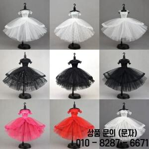 미니 블랙 공주 인형 드레스 Blythe 대한 다층 투투 점선 BJD 의류에 파티