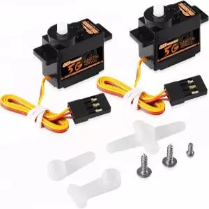 2PCS 5G 미니 디지털 서보 1/28 RC 카 모델 보트 고정익 헬리콥터 비행기 로봇 장난감용 플라스틱 기어