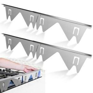 스테인리스 스틸 스토브 커버 2팩 간편하고 청소가 길이가 가스레인지용 키트 27 5인치 실버 내열성 가드 필러 트림 레인지 13 8인치에서