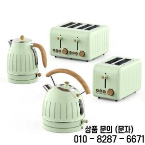 레트로 아침식사 세트 가전제품 4슬라이스 토스터 전기 주전자 및 주스 블렌더