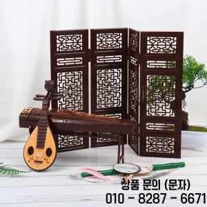 인형의 집 미니어처 접이식 스크린 플루트 류트 Guzheng 팬 생활 장면 장식품
