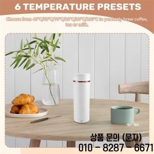 AEE2 미니 전기 주전자 6가지 가변 설정이 가능한 휴대용 여행용 차 500Ml 316 스테인레스 스틸 자동