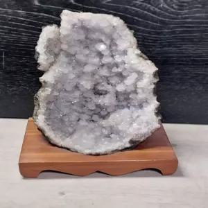 연자주빛의 천연 백수정 원석/사이즈 확인