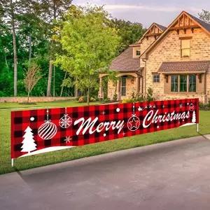크리스마스 현수막 초대형 체크성탄 파티 데코 장식-WD40B24