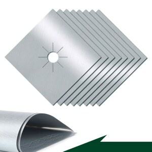 버너용 업그레이드된 이중 두께 스토브 상단 가능 버너 가스레인지 보호기 8개 가디언 재사용 커버 주방 논스틱 실버 라이너