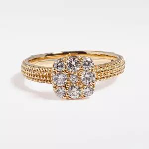 브릴로 스퀘어 랩다이아 반지 1캐럿급 볼륨 여자 친구 선물 프로포즈 기념일 데일리 링