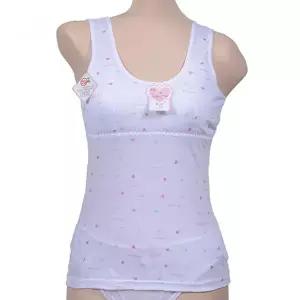 주니어 브라 런닝 항균 탈취 나노실버 가공 속옷 민소매 화이트 하트 패턴 학생