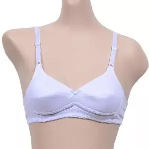 항균 항취 하트 패턴 리본 장식 주니어 노와이어 브라 A컵 2단계 여아 속옷