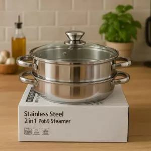 인덕션냄비 2단 찜솥 28cm 찜냄비 찜기 설날선물 명절선물 설날 사은품 판촉물 답례품 양수 전골 선물세트