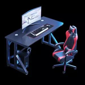 게이밍 책상 2인용 컴퓨터 데스크 피시방 블랙 게임용 선반형 더블