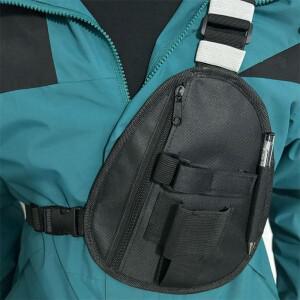 조절 가능 무전기 하네스 가방 프론트 팩 삼각형 체스트 백 파우치 홀스터 캐리 케이스 (무전기용)