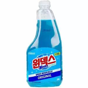 유리 세정제 500ml 오리지날 창문 거울 닦기 리필용 교체용 가정용 사무실용
