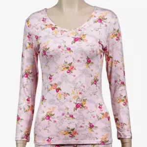 상의내의 피엔알천연섬유 여자내의 화사한 여성내복 꽃무늬내복