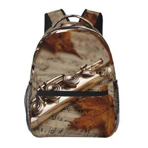 NCMDNWOOKK 여행용 노트북 백팩 플루트 음악 대용량 책가방 경량 직장 하이킹용