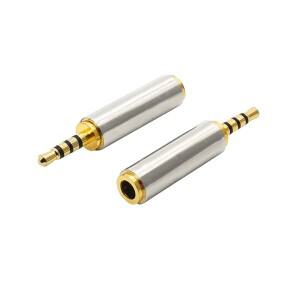 1pc 골드 2.5mm 남성 여성 오디오 스테레오 어댑터 플러그 변환기 헤드폰 잭 노키아 이어폰
