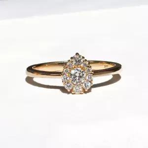 1부 랩다이아 클리안 페어 반지 여자 친구 선물 결혼 기념일