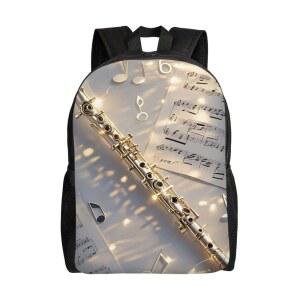 여성용 NCMDNWAOKK 백팩 남성용 여행용 노트북 경량 책가방 플루트 음악 데이팩 직장 하이킹용