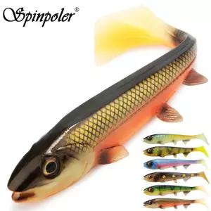 Spinpoler Bombshad 스퀘어 테일 Swimbait Shad Pike Lures 14cm 18cm 인쇄 실리콘 인공 빅 캐치 바다 낚시